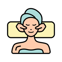 Facial massage line icon. Skincare, beauty, relaxation, wellness, facial treatment, self-care, therapy, health, rejuvenation, anti-aging, facial care, pampering, spa, glow