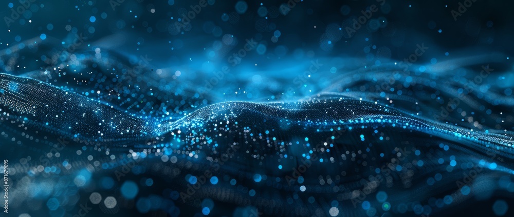 Poster visualizing big data with network connections. background, presentation, design template. 3d illustr