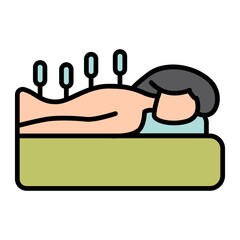 Acupuncture therapy line icon. Needles, body, traditional, Chinese medicine, healing, wellness, holistic, treatment, therapeutic, back, pressure points, session, relaxation, balance, health