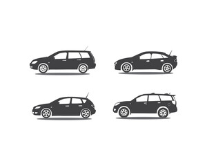  car silhouette vector flat design