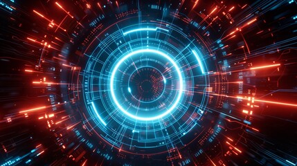 Fototapeta premium Illustration of an abstract circular spectrum analyzer
