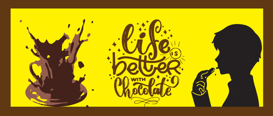 World Chocolate Day or International Chocolate Day with melted chocolate drips vector illustration.Happy world chocolate day illustration with chocolate logo.Background Hand Drawn.World Chocolate Day.