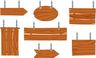 Naklejka premium set of wooden signs, chain signs