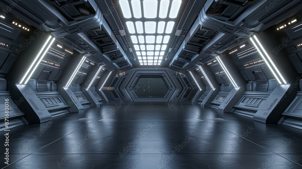 Poster 3d rendering of a space environment for your characters.