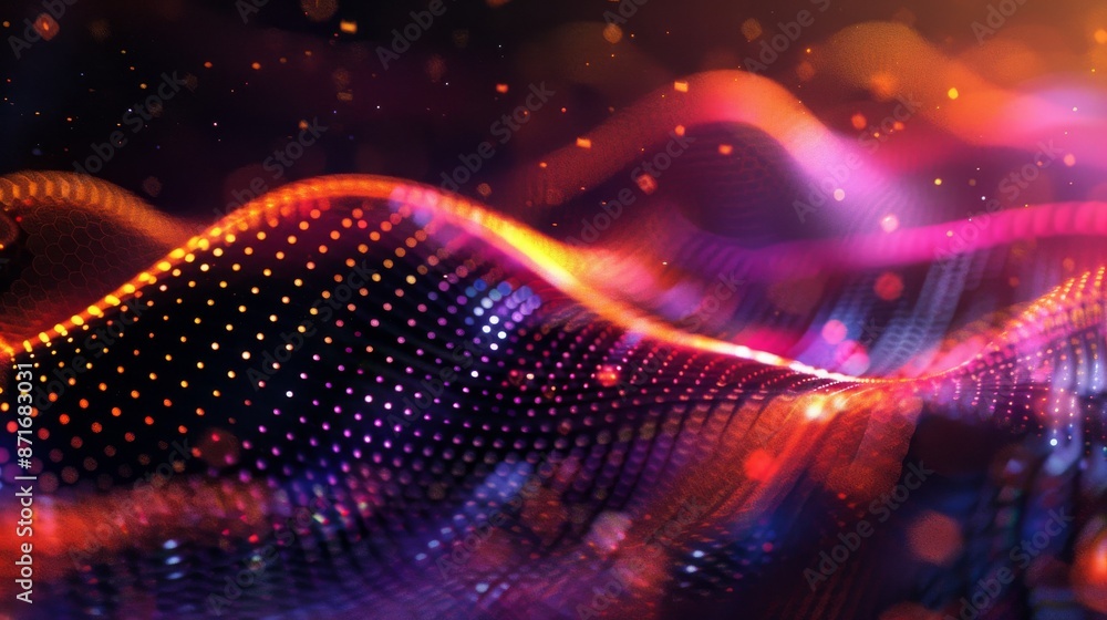 Poster the abstract technology big data background concept. digital data flow movement. transferring big da