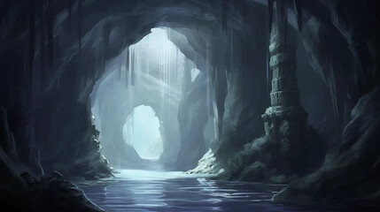 undersecave, adventurous, dwarves, exploring, mystical, creatures  Fantasy wallpaper, rpg  landscape
