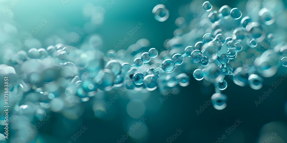 Poster visualizing enzyme catalysis dynamic molecular reactions in constant motion. concept biochemistry, e