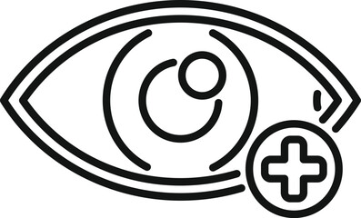 This simple icon is representing the concept of eye health, perfect for a website or a flyer about ophthalmology