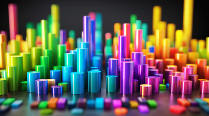 Business chart, getting rich, making money, casino colorful 3d graph