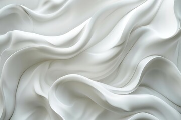 Obraz premium The image is a close up of a white fabric with a wave pattern