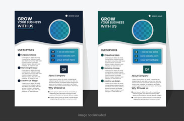 a bundle of 2 templates of different colors a 2 flyer template design ,vector flyer 