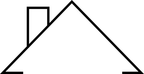 House or home roof line icon. House top vector symbol for website, mobile app, infographic. Real estate home logo illustration for realtor, roof construction and repair icon on transparent background.