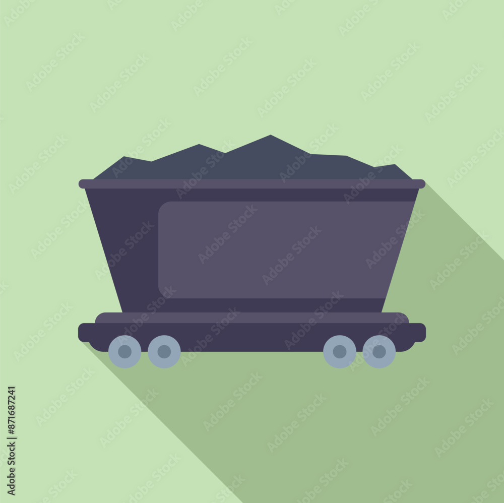 Poster train is transporting coal, symbolizing the extraction and transportation processes within the minin