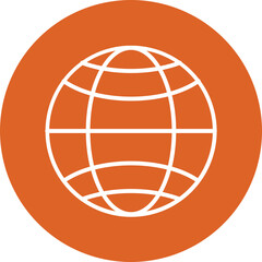 Globe line circle icon