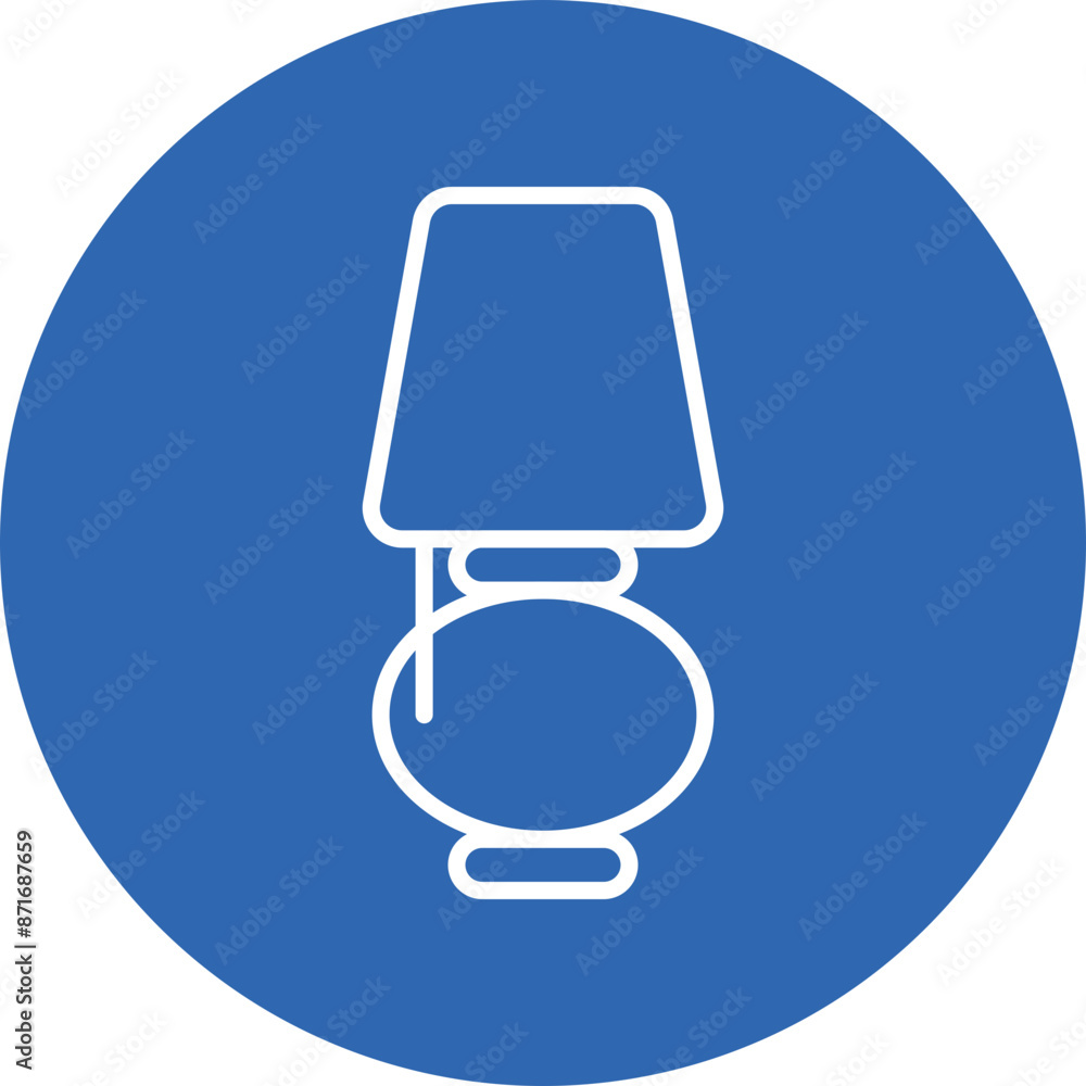 Wall mural Table lamp line circle icon