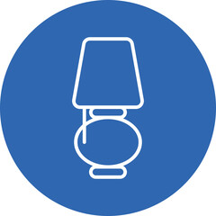 Table lamp line circle icon