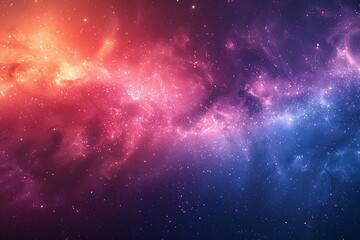 Obraz premium Colorful galaxy with a purple and blue background and a red and orange background, scattered throughout the galaxy, creating a sense of depth and movement