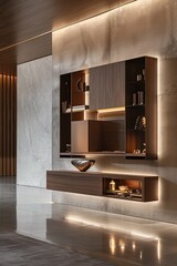 Modern Luxury Living Room with Earth Tones and Polished Concrete