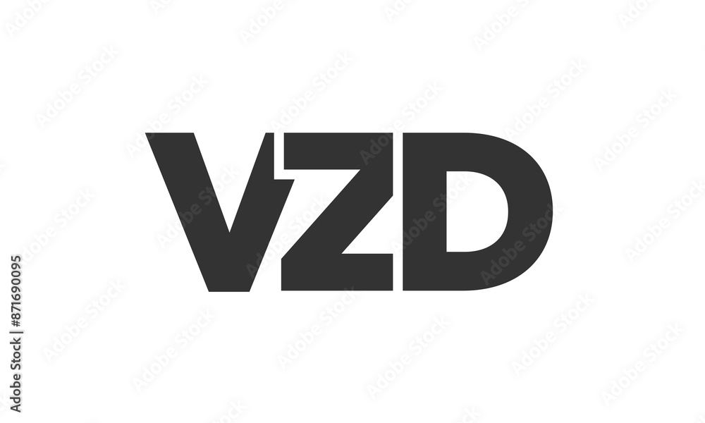 Fototapete VZD logo design template with strong and modern bold text. Initial based vector logotype featuring simple and minimal typography. Trendy company identity.