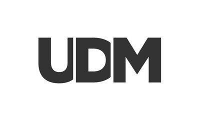 UDM logo design template with strong and modern bold text. Initial based vector logotype featuring simple and minimal typography. Trendy company identity.