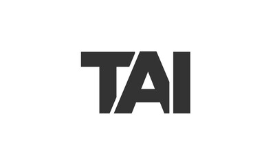 TAI logo design template with strong and modern bold text. Initial based vector logotype featuring simple and minimal typography. Trendy company identity.