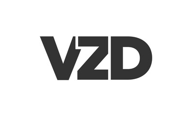 VZD logo design template with strong and modern bold text. Initial based vector logotype featuring simple and minimal typography. Trendy company identity.