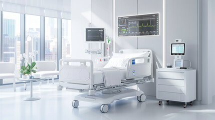 Intelligent hospital bed with patient monitoring technology