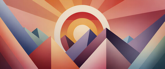 Obraz premium illustrazione con elementi geometrici a tema minimalista astratto contemporaneo