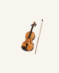 Fototapeta premium Detailed violin and bow sketch on white background for artistic inspiration and creativity