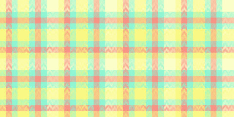 Eps texture vector seamless, shape check textile pattern. Square plaid background tartan fabric in mint and yellow colors.