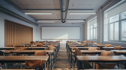 Empty Classroom Ready for Learning