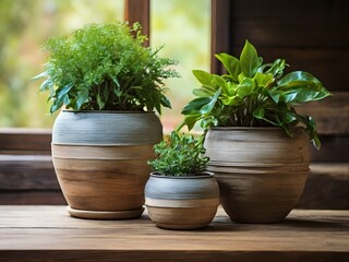 Fototapeta premium Natural Greenery Two Potted Plants