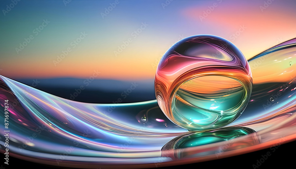 Aufkleber light blue abstract transparent object that blends seamlessly into its background