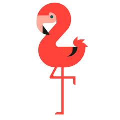 Cute flamingo png sticker, funky summer design, transparent background