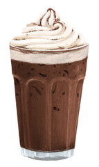 Iced chocolate png sticker, transparent background