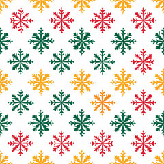 seamless pattern christmas trees, Santa, gift, snow