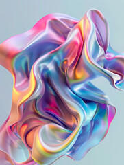 Obraz premium Holographic iridescent Abstract Geometric Shapes