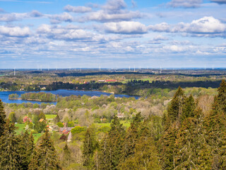 Awesome view over the countryside at spring