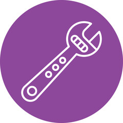 Wrench line circle icon