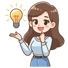 Obraz premium Vector image of a woman looking smart