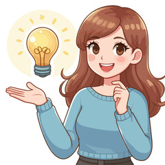 Vector image of a woman looking smart