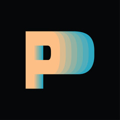 Letter P Modern Geometric Simple Creative Design Business Logo