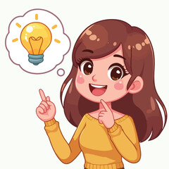 Vector image of a woman looking smart