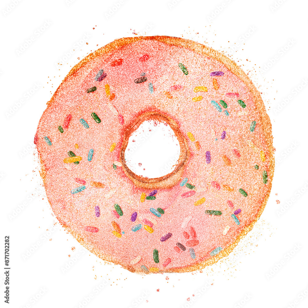 Poster Glittery donut sticker design element