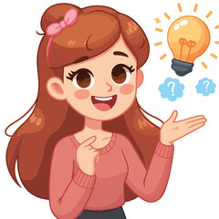 Vector image of a woman looking smart