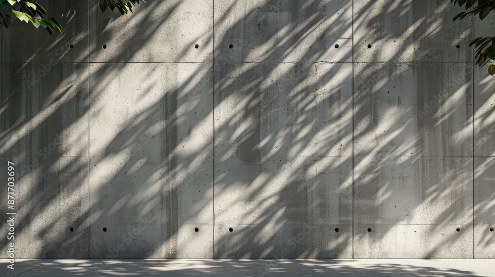 Poster sparse composition of concrete wall shadows with copy space