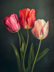 Naklejka premium Lovely Painterly Flower Bouquet