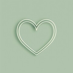 Minimalist White Heart on Green Background Poster Art