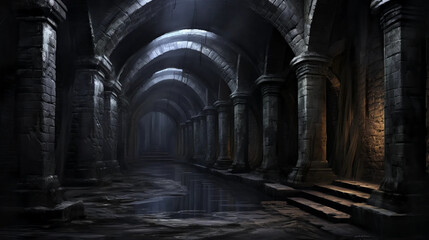 Fototapeta premium whispering, dungeon, mystical, ambiance, glowing, crystals Fantasy wallpaper, rpg landscape