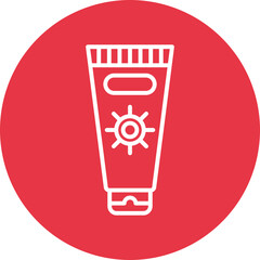 Sunscreen line circle icon